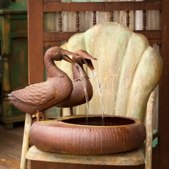 Park Hill Collection Folk Art Duck Fountain image {1}