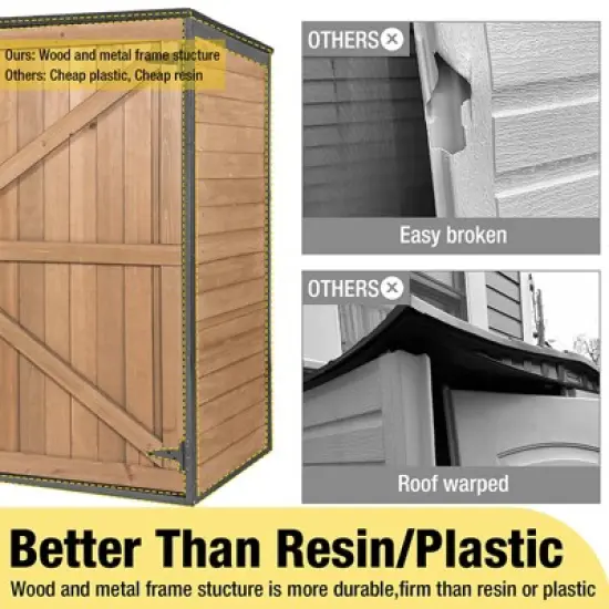 Aivituvin Garden Outdoor Storage Shed | Strong Metal Frame|Storage Cabinet for Trash Cans and Yard Tools 4.2 ft. x 2.3 ft.-AIR105 image {5}