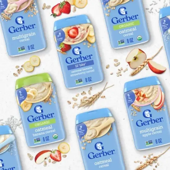 Gerber Baby Food Stage 1 Single Grain Oatmeal Baby Cereal - 8oz image {6}