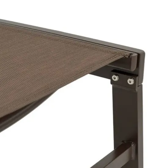 3pc Outdoor Five Position Adjustable Curved Aluminum Lounge Set Brown - Crestlive Products image {10}