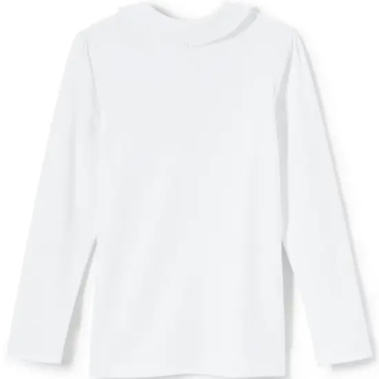 Lands' End Girls Long Sleeve Ruffled Peter Pan Collar Knit Shirt image {1}