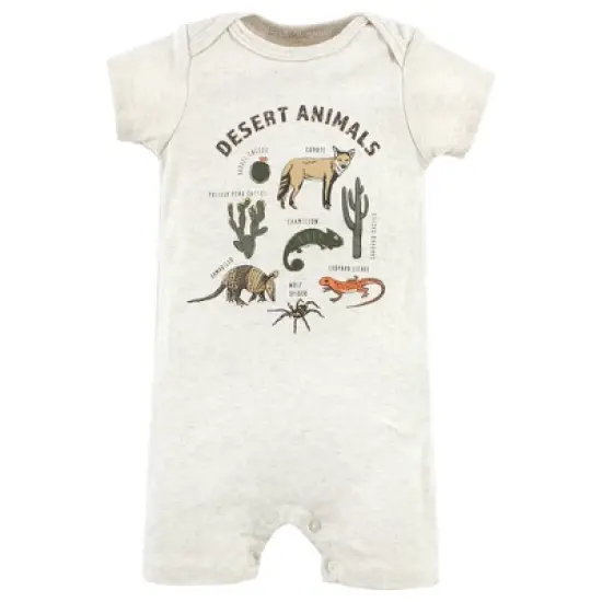 Hudson Baby Infant Boy Cotton Rompers, Desert Animals image {2}