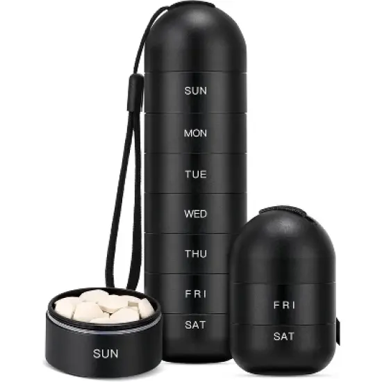 Maison Products Waterproof Metal Pill Organizer &ndash; 7-Day Portable Travel Case with Secure Compartments for Vitamins & Medications image {7}