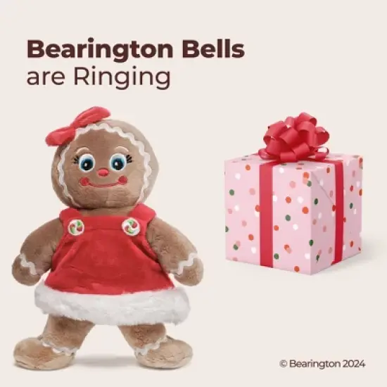 Bearington Holly Ginger Gingerbread Plush, 10 Inch Christmas Doll, Christmas Stuffed Gingerbread Gift for Toddlers, Kids & Teens image {3}