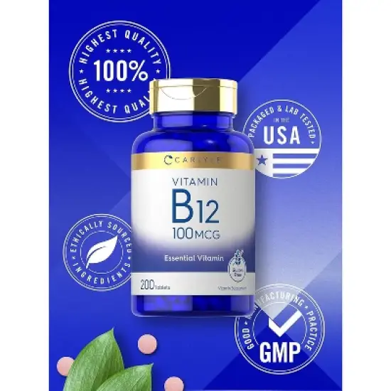 Carlyle Vitamin B12 100mcg | 200 Tablets image {4}