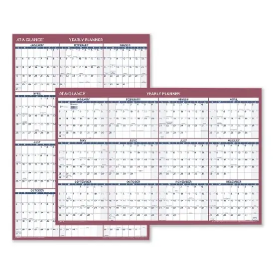Vertical/Horizontal Wall Calendar, 24 x 36, White/Blue/Red Sheets, 12-Month (Jan to Dec): 2026 image {4}