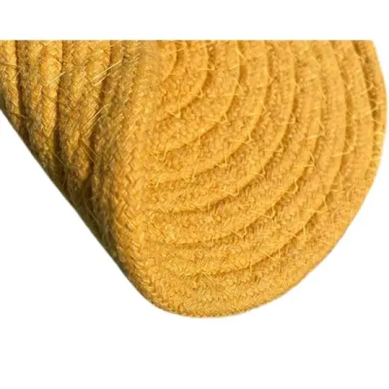 Home Marts Goods Gold Extra Thick Woven Trivet Round Placemats Natural Cotton Hot Potholder Mat Heat Resistant - 8"x8"(Pack of 4) image {3}