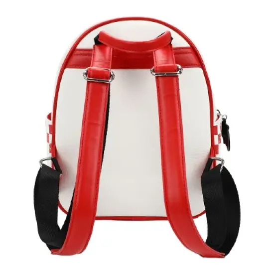 TMNT Classic Retro Cartoon Turtles Pizza Women's White Mini Backpack image {2}