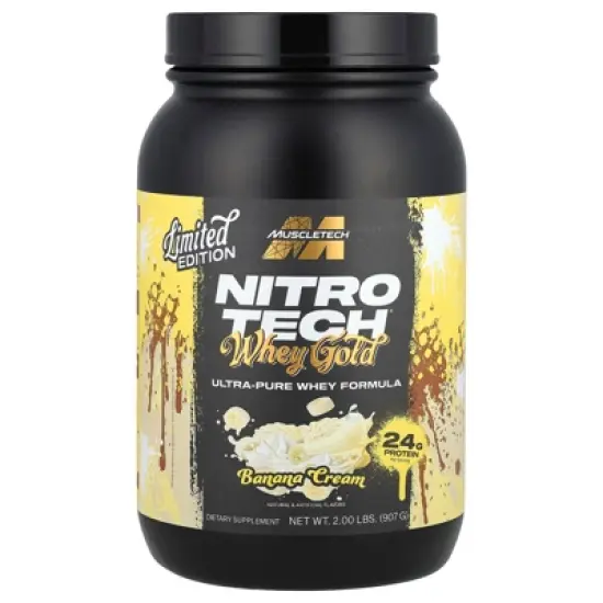 MuscleTech Nitro-Tech&reg; Whey Gold, Banana Cream, 2 lbs (907 g) image {4}