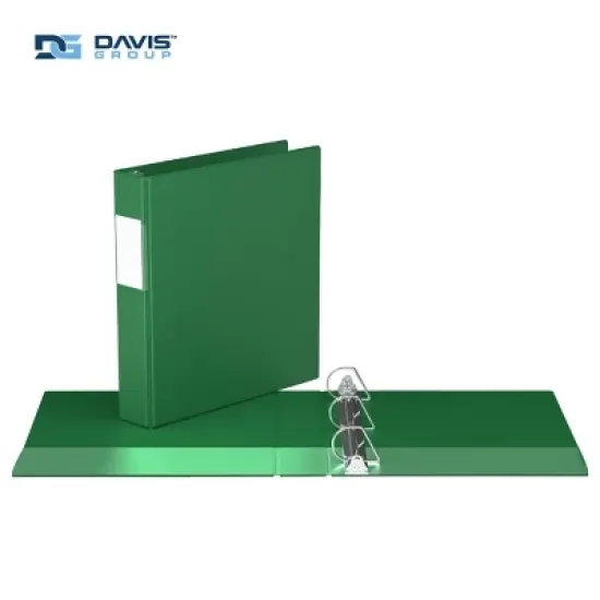 Davis Group 6pk 1.5" Premium Economy Angled D-Ring Binder Green: Hard Cover, 350 Sheet Capacity, 2 Pockets, Polypropylene image {1}