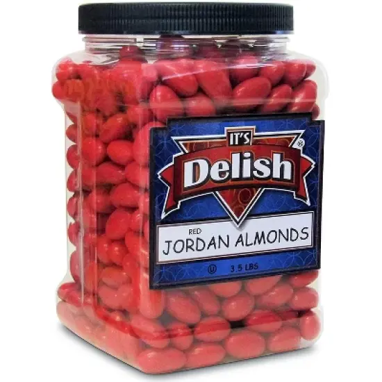 Red Jordan Almonds by It's Delish, 3.5 lbs Jumbo Container image {6}