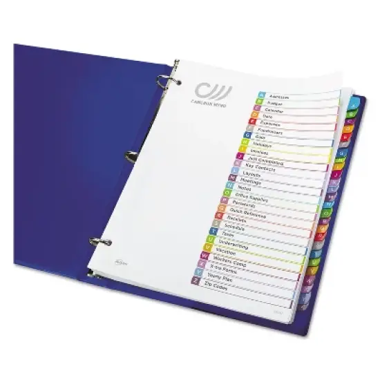 Avery Ready Index Table of Contents Dividers Multicolor Tabs A-Z Letter 11844 image {2}