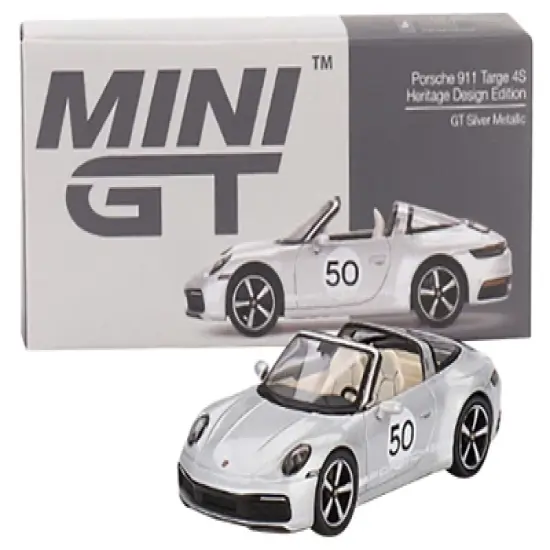 Porsche 911 Targa 4S #50 GT Silver Met. "Heritage Design Ed" Ltd Ed to 2400 pcs 1/64 Diecast Model Car by True Scale Miniatures image {3}