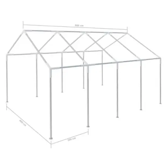 vidaXL White Party Marquee - Easy to Assemble, Steel Frame & PE Material, UV Protective & Water Resistant, with Decorative Wall Panels & Windows image {5}