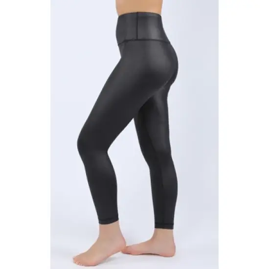 90 Degree By Reflex Interlink Faux Leather High Waist Cire Ankle Legging image {1}