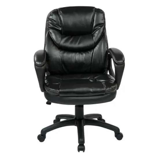 Faux Leather Managers Chair with Padded Arms - OSP Home Furnishings image {1}