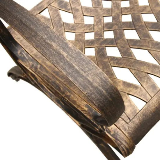 7pc Outdoor Dining Set: UV-Resistant Aluminum Patio Furniture with Lazy Susan - Oakland Living image {4}