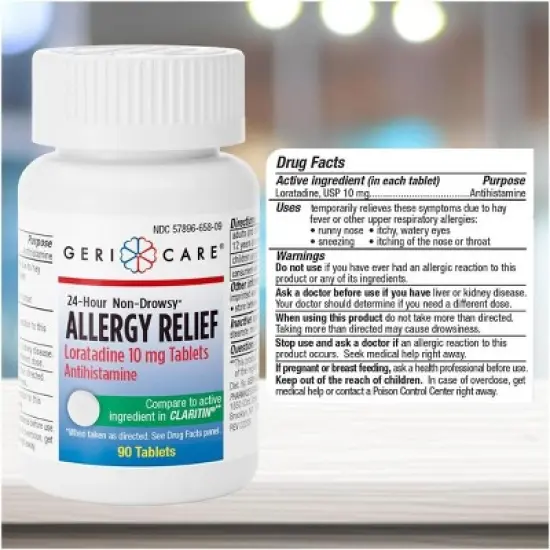 Geri Care Loratadine 10mg Tablets, 90 Count image {1}