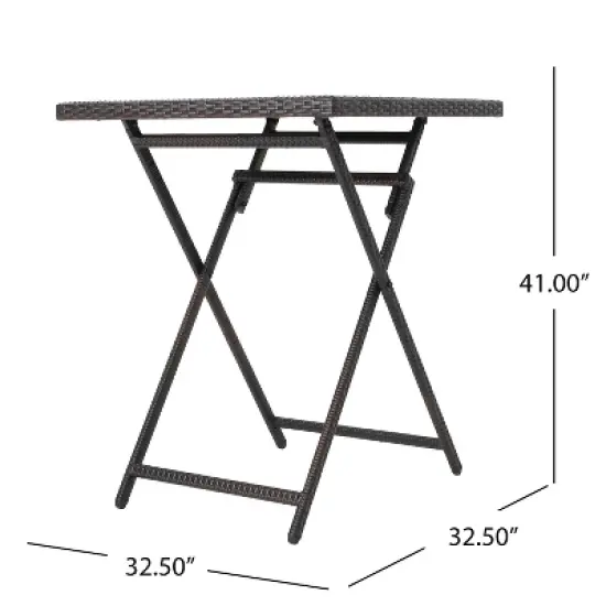 Christopher Knight Home Margarita Outdoor Wicker Folding 5 Piece Bar Set, Multibrown image {7}