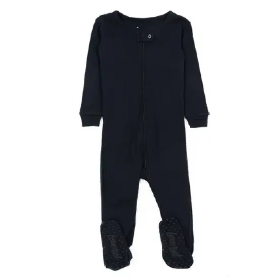Leveret Toddler Footed Cotton Solid Neutral Color Pajamas image {6}