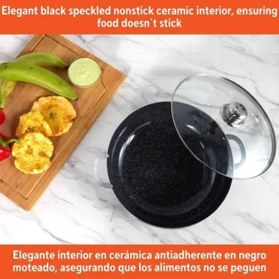 IMUSA Caldero with Dual Speckled Ceramic Set Black: image {2}