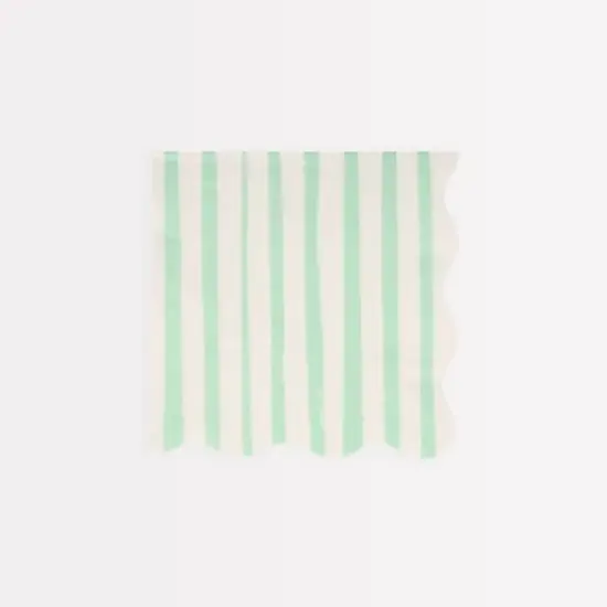 Meri Meri Mint Stripe Small Napkins (Pack of 16) image {3}