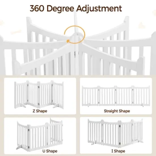 Yaheetech Wooden Pet Gate Pet Puppy Fence, White image {6}