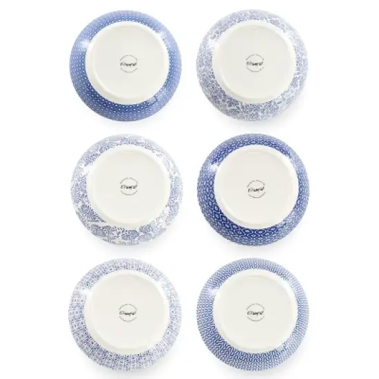 Elama Aurora 6 Piece Assorted Stoneware Bowl Set in Blue image {2}