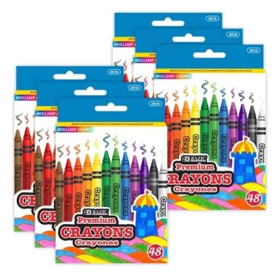 BAZIC Products&reg; Premium Crayons, 48 Per Pack, 6 Packs image {7}