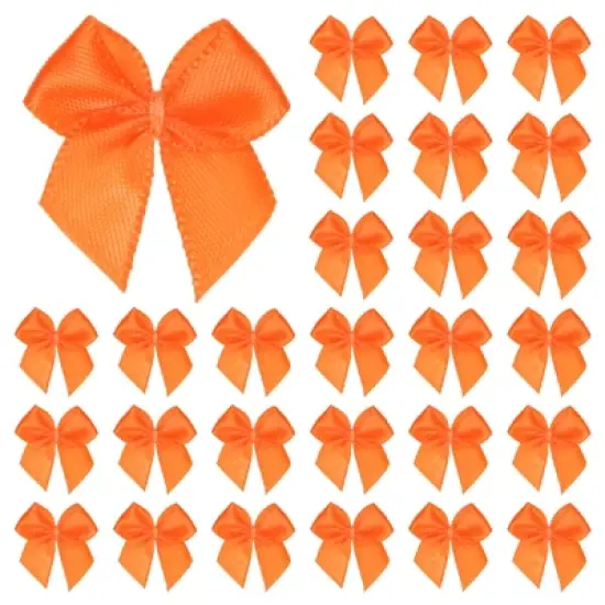 Unique Bargains Polyester Craft Satin Decorative Ribbon Bow 1x1 Inch 50 Pcs image {18}