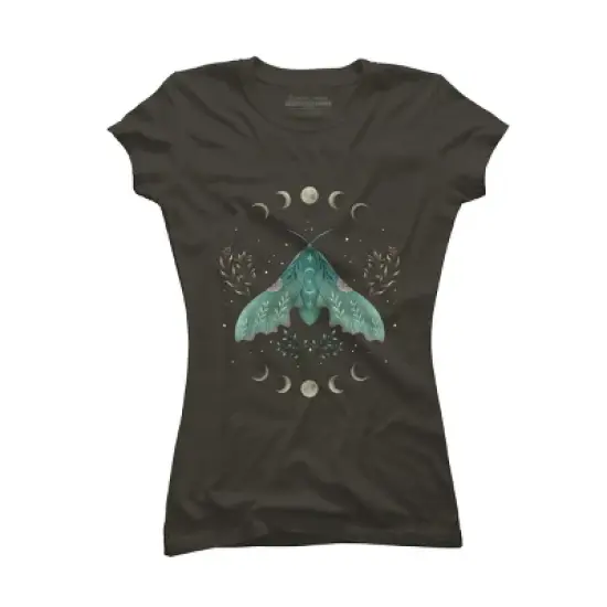 Junior's Design By Humans Luna and Moth By EpisodicDrawing T-Shirt image {6}