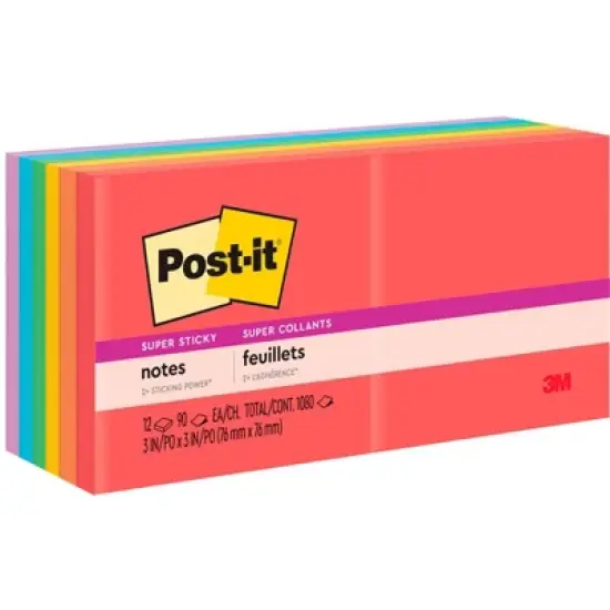 Post-it Super Sticky Notes, 3 x 3 Inches, Marrakesh, Pack of 12 image {2}