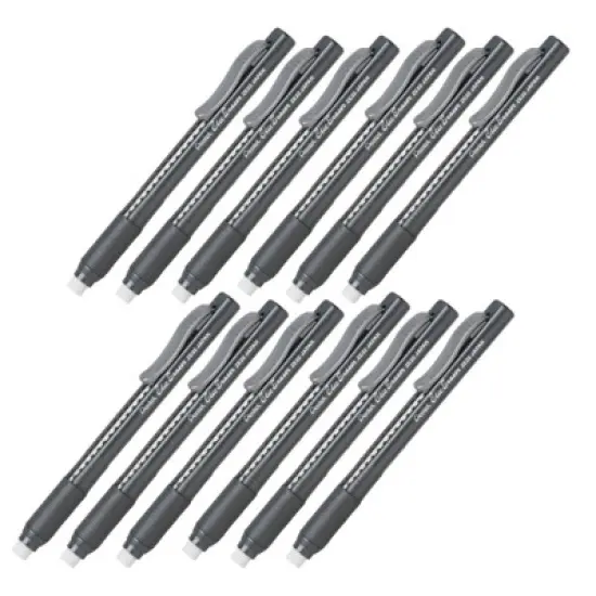 Pentel Clic Eraser Grip, Black Barrel, Pack of 12 image {1}