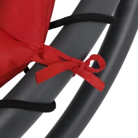 Sunnydaze Outdoor Hanging Chaise Floating Lounge Chair with Canopy Umbrella and Stand image {7}