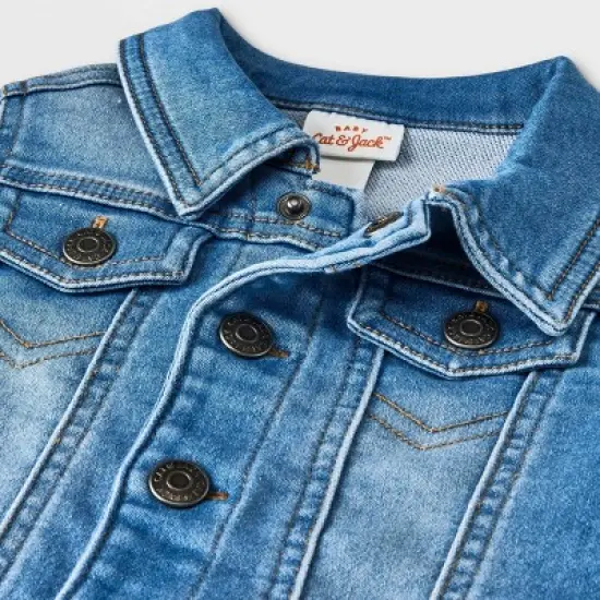Baby Fall Layering Denim Jacket - Cat & Jack&trade; Light Wash image {2}