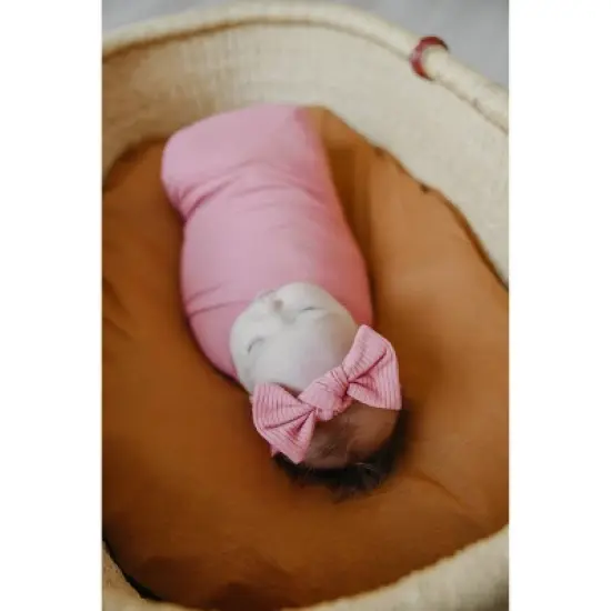 Copper Pearl Knit Swaddle Blanket - Rosewood image {3}