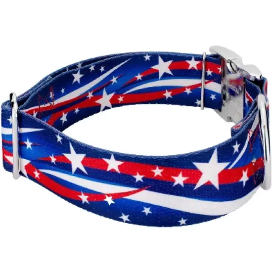 Country Brook Petz 1 1/2 Inch Premium Star Spangled Dog Collar image {2}