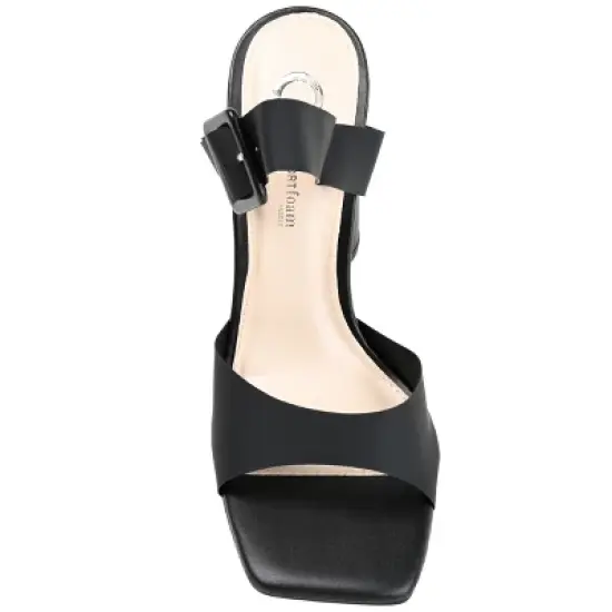 Journee Collection Womens Luca Tru Comfort Foam Open Square Toe Block Heel Sandals image {3}