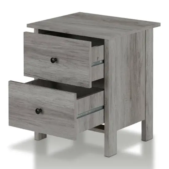 Shelman 2 Drawer Nightstand Vintage Gray - miBasics image {2}