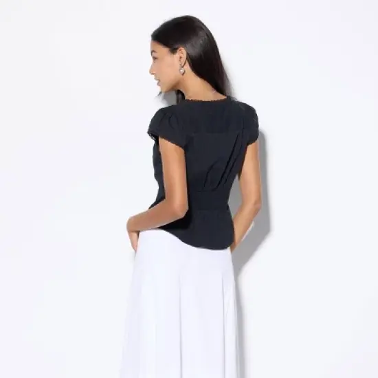 Women's Mini Cap Sleeve Button-Front Blouse - Wild Fable&trade; image {1}