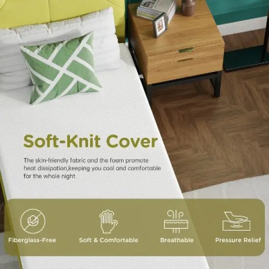 BestMassage 6 Inch Mattress Gel Memory Foam Mattress Medium Firmness Mattresses for Cool Sleep & Pressure Relief CertiPUR-US Certified image {2}