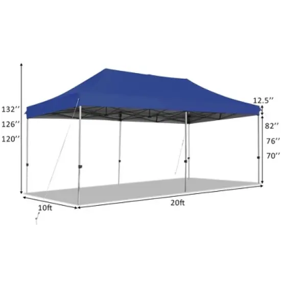 Costway 10'x20' Pop up Canopy Tent Folding Heavy Duty Sun Shelter Adjustable W/Bag image {1}