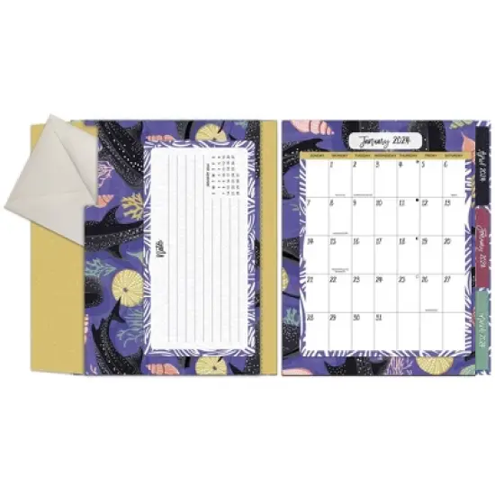 Lang 2024 Weekly/Monthly Planner 9.5"x7.75" File-It Flora & Fauna image {1}