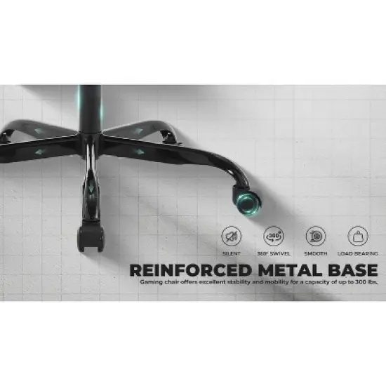 Racxily Gaming Chair, Ergonomic Computer Chair with Footrest and Massage Lumbar Support, Height Adjustable for Adults, 300lb Max image {11}