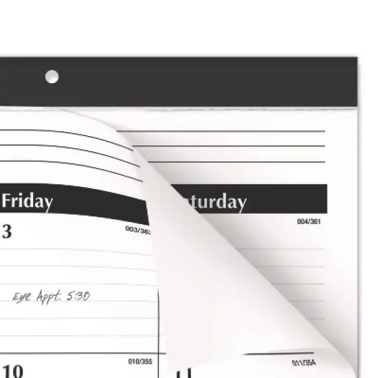 Ruled Desk Pad, 24 x 19, White Sheets, Black Binding, Black Corners, 12-Month (Jan to Dec): 2026 image {2}