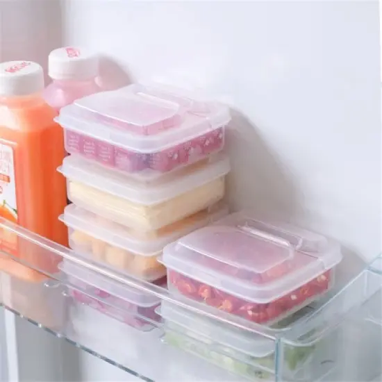 2pcs Flip-top Butter Block Cheese Slice Storage Box,Portable Refrigerator Fruit Vegetable Fresh-keeping Organizer Containers image {2}