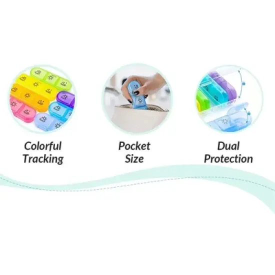 Smart Tech 7-Day AM PM Pill Box: Easy Fill, Same-Side Opening, Color-Coded, BPA-Free for Vitamins & Supplements image {4}