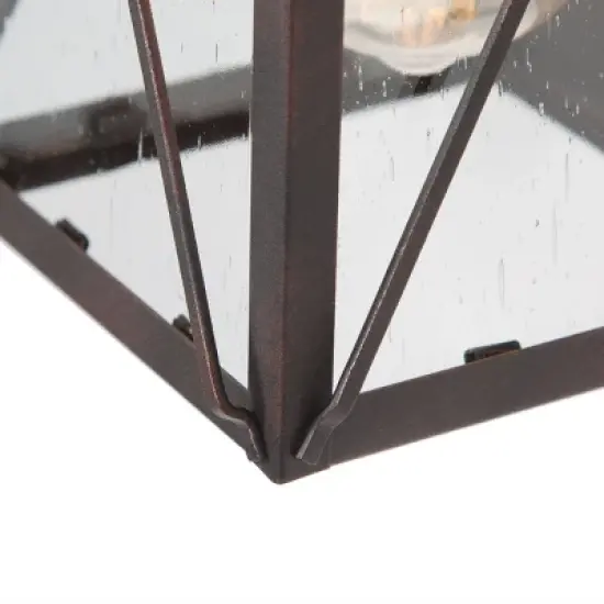 2pk 12.5" Metal/Glass "X" Outdoor Wall Lamps Rusty - LNC image {7}