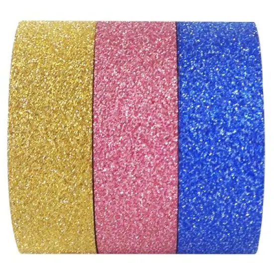Wrapables Glamorous Glitter Japanese Washi Masking Tape (Set of 3) image {3}