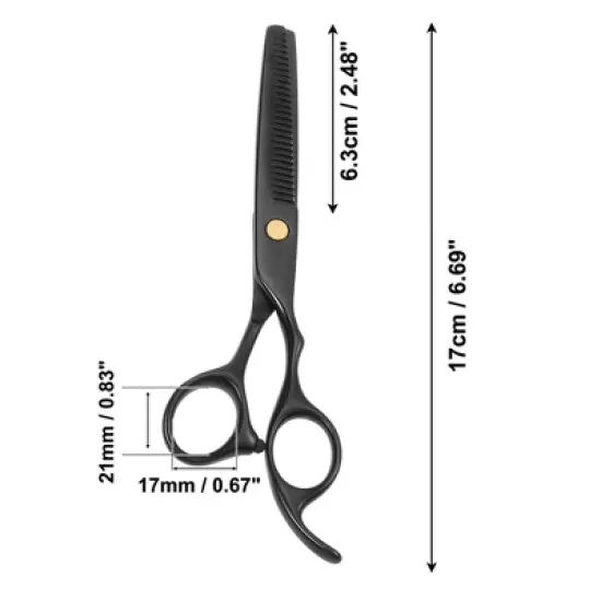 Unique Bargains Portable Thinning Scissors for Long Short Thick Hard Soft Hair for Men Women 6.69 Inch Length image {1}